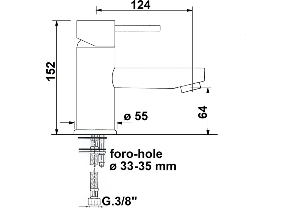 Sapho RHAPSODY stojanková umývadlová batéria bez výpuste, výška 152mm, chróm 5502/S