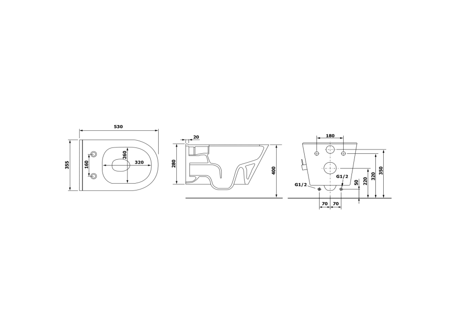 Sapho AVVA CLEANWASH závesná WC misa, Rimless, integrovaná batéria a bidet. spŕška, 35, 5x53cm, čierna mat 100315-110