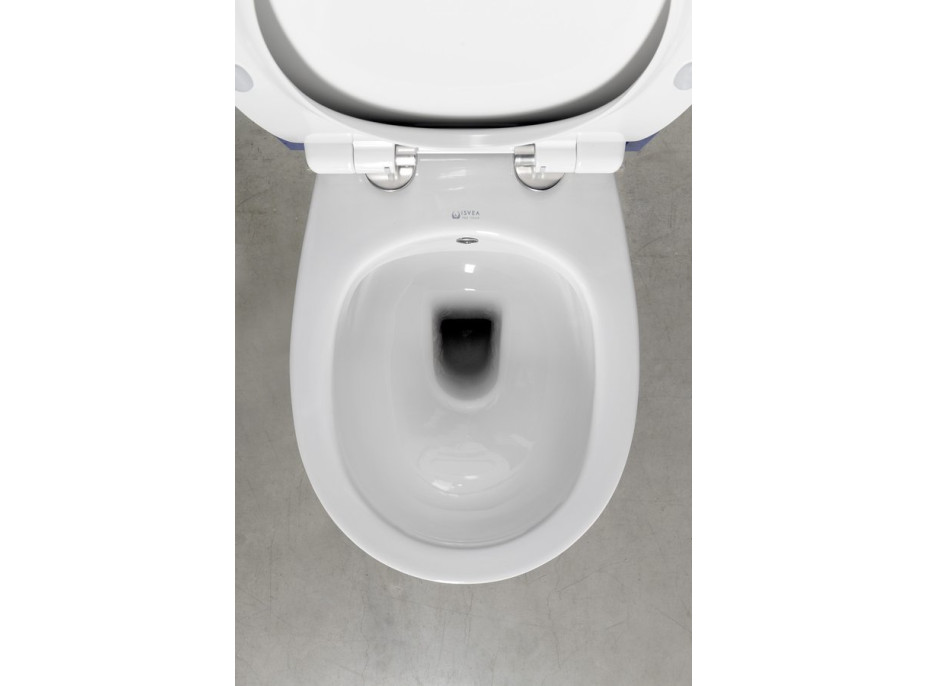 Isvea SENTIMENTI CLEANWASH závesná WC misa, Rimless, integrovaný ventil a bidet. spŕška, 36x51cm, biela 10ARS1010