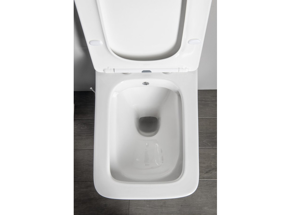 Sapho PORTO CLEANWASH závesná WC misa Rimless, integrovaná batéria a bidet. spŕška, 36x5cm, biela PZ102RX