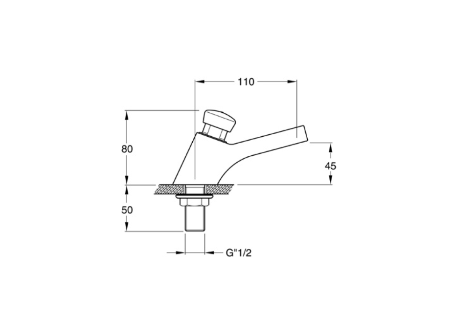 Silfra QUIK samouzatvárací stojankový ventil na umývadlo, chróm QK23051