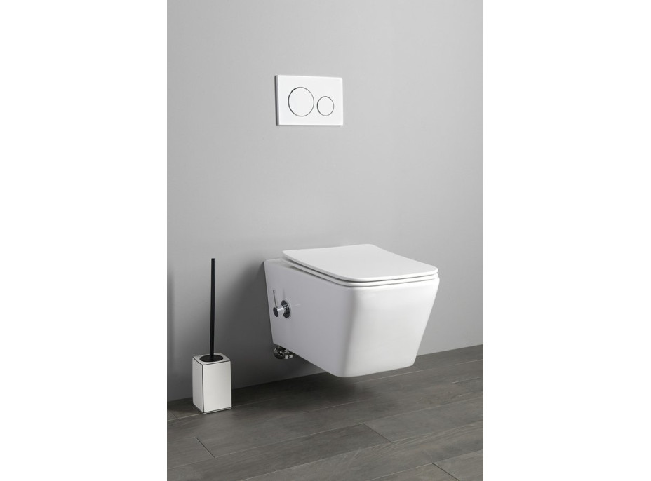 Sapho PORTO CLEANWASH závesná WC misa Rimless, integrovaná batéria a bidet. spŕška, 36x5cm, biela PZ102RX