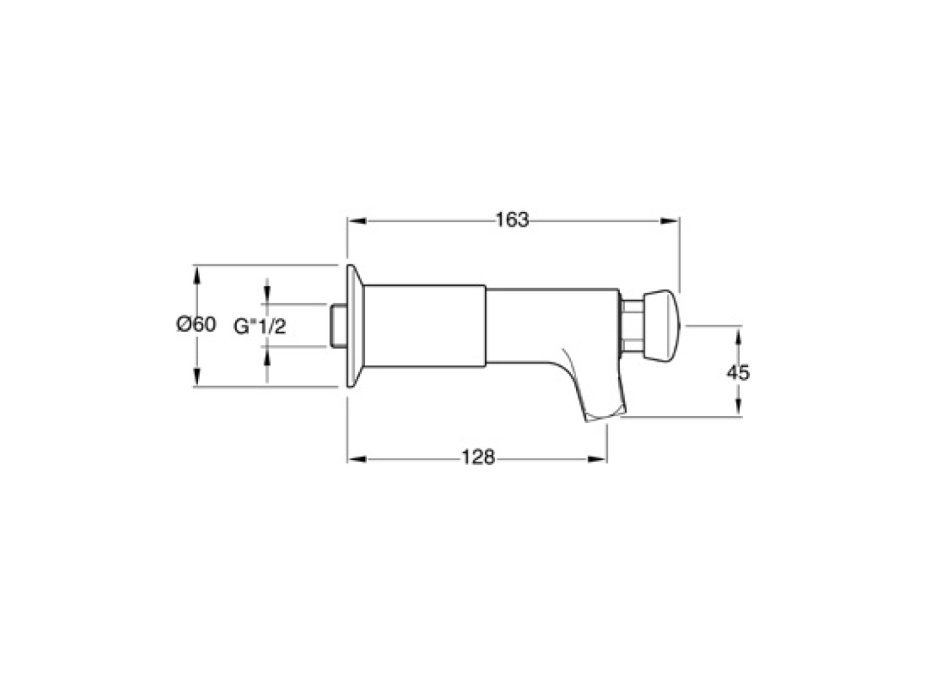 Silfra QUIK samouzatvárací predĺžený nástenný ventil pre umývadlo, chróm QK24051
