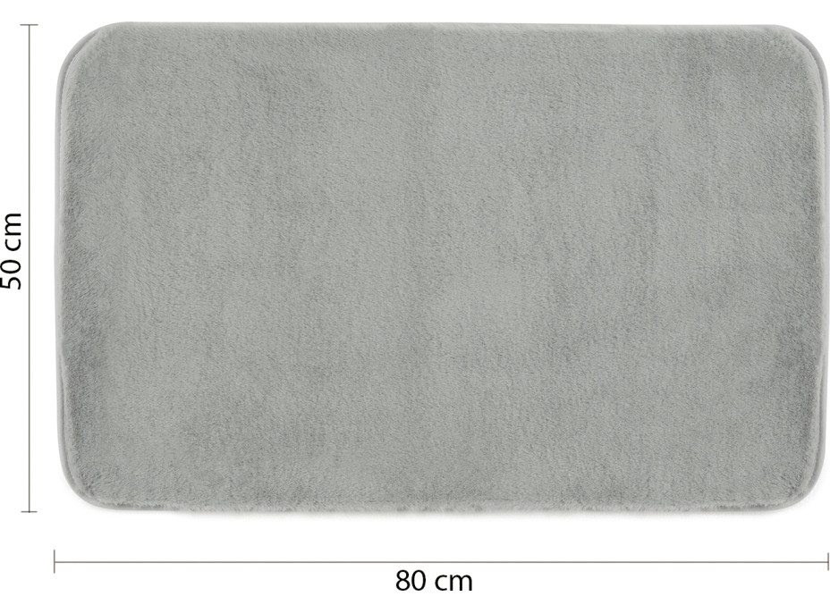 Gedy FUZZY kúpeľňová predložka, 50x80cm, 100% polyester, protišmyk, šedá 96FY508008