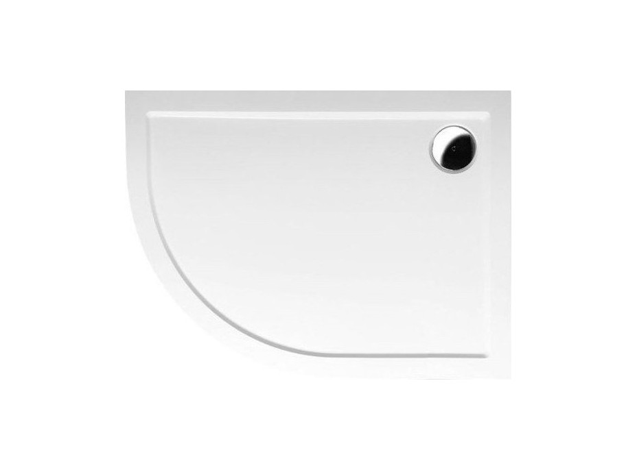 Polysan RENA R sprchová vanička z liateho mramoru, štvrťkruh 100x80cm, R550, pravá, biela 76511