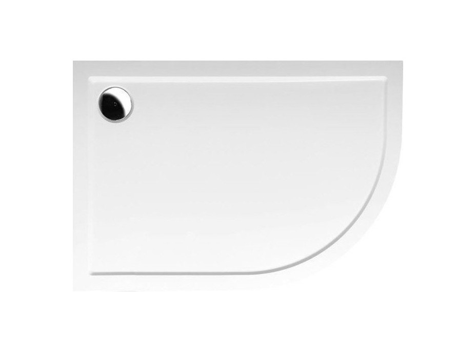 Polysan RENA L sprchová vanička z liateho mramoru, štvrťkruh 120x90cm, R550, ľavá, biela 64611