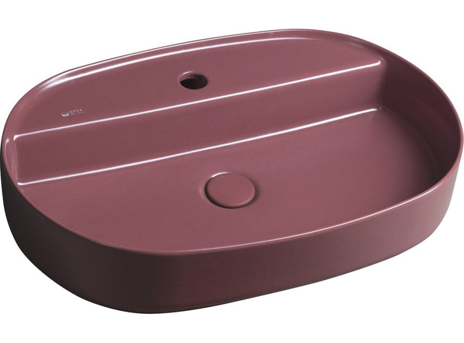 Isvea INFINITY OVAL keramické umývadlo na dosku, 60x40cm, maroon red 10NF65060-2R