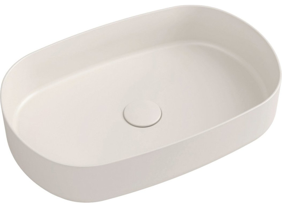 Isvea INFINITY OVAL keramické umývadlo na dosku, 55x36cm, ivory 10NF65055-2K