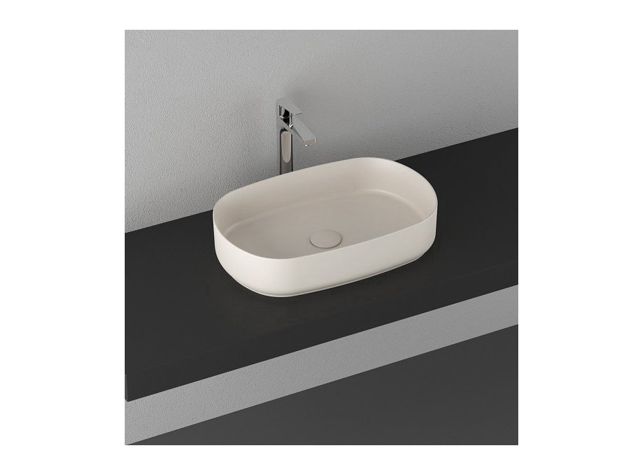 Isvea INFINITY OVAL keramické umývadlo na dosku, 55x36cm, ivory 10NF65055-2K