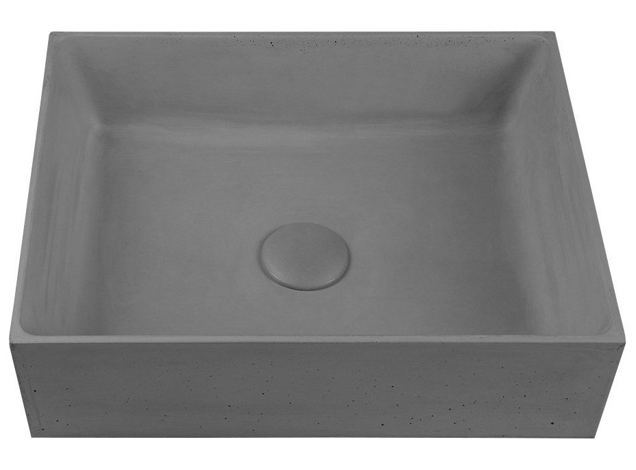 Sapho FORMIGO betónové umývadlo na dosku, vrátane výpuste, 47, 5x36, 5cm, šedá FG019