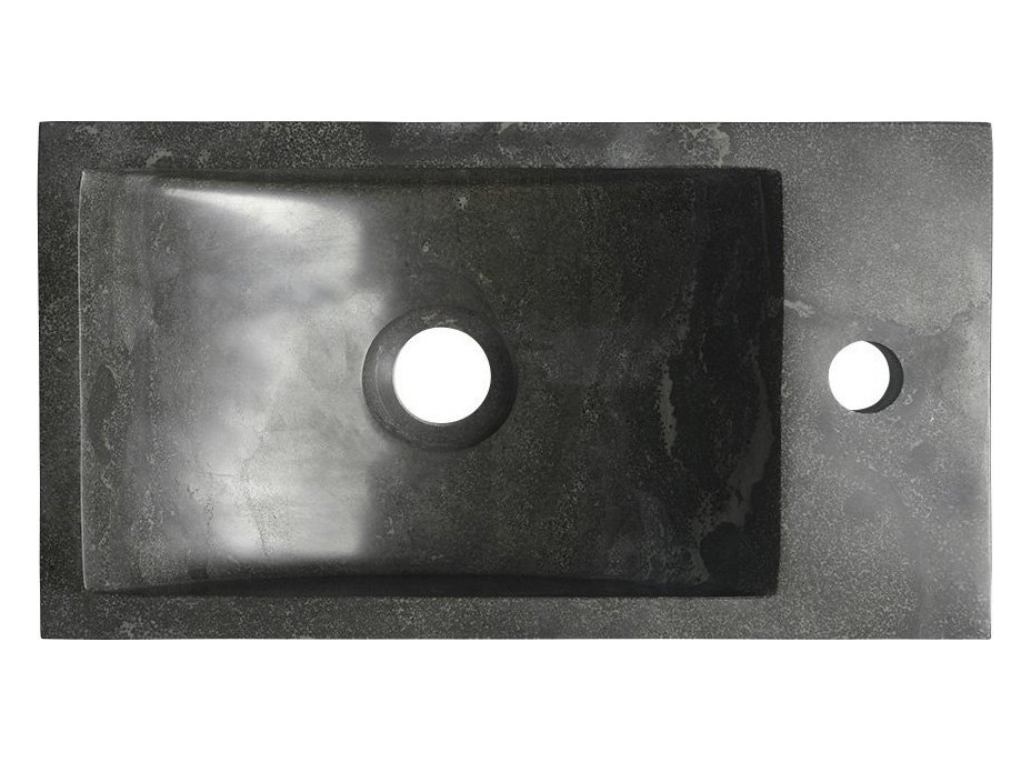 Sapho BLOK kamenné umývadlo 40x22cm, batéria vpravo, antracit 2401-28