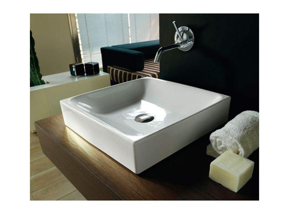 Kerasan CENTO keramické umývadlo na dosku, 45x45cm, biela 354401
