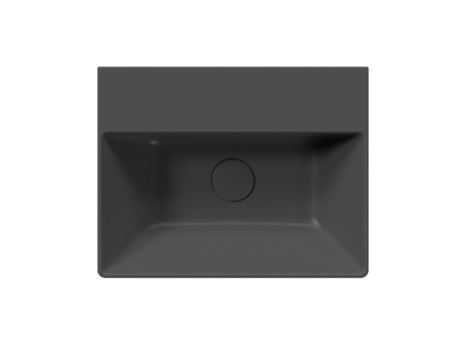 GSI KUBE X keramické umývadlo 45x35cm, brúsená spodná hrana, bez otvoru, čierna mat 94859026