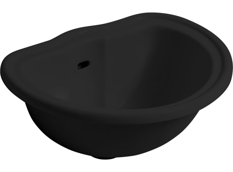 Kerasan RETRO keramické umývadlo zápustné, 50x41cm, čierna mat 103131