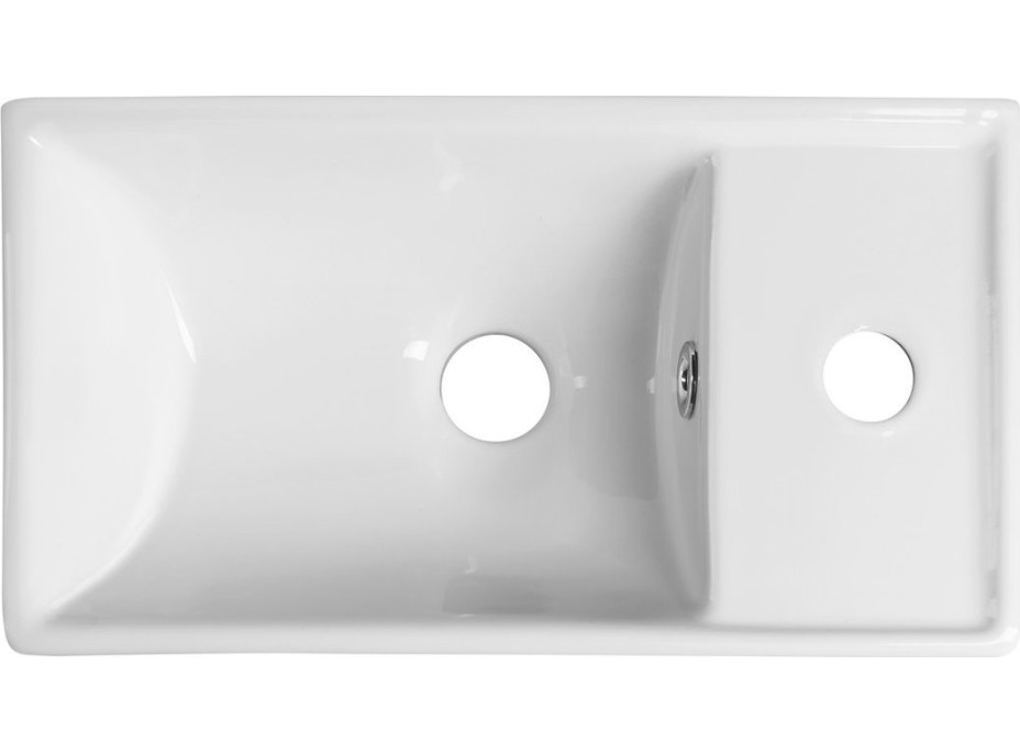 Sapho MINOS keramické umývadlo 40x22cm, batéria vpravo, biela 4059
