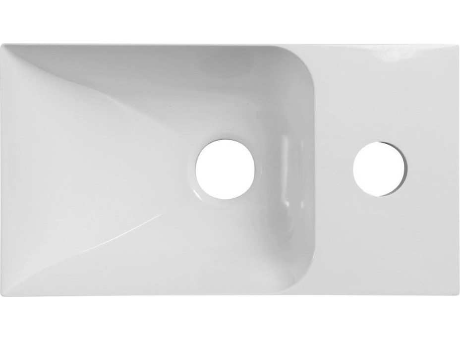 Sapho PICCOLINO umývadlo 30, 8x17cm, liaty mramor, batéria vpravo, biela PK305