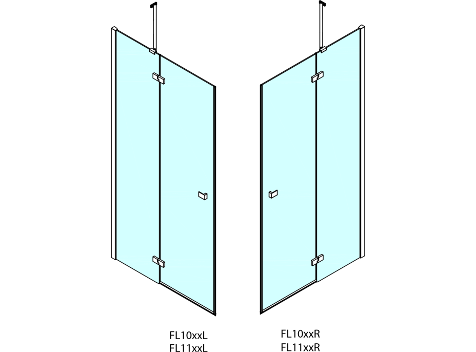 Polysan FORTIS LINE obdĺžnikový sprchovací kút 800x900 mm, rohový vstup FL1080LFL1090R