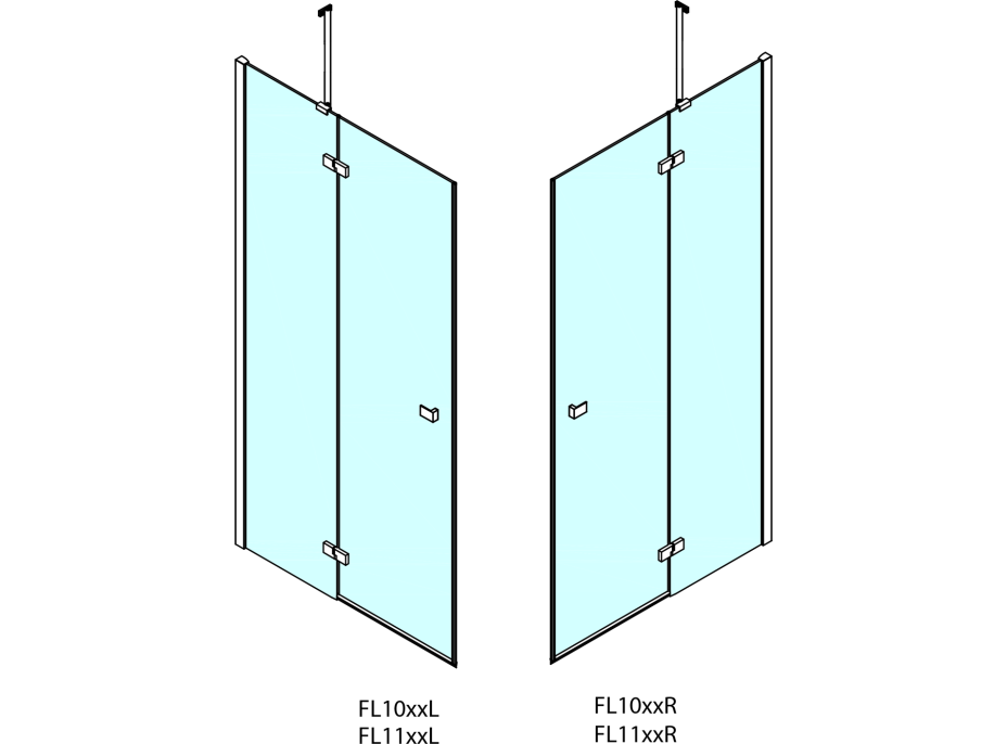 Polysan FORTIS LINE štvorcový sprchovací kút 1500x1500 mm, rohový vstup FL1115LFL1115R