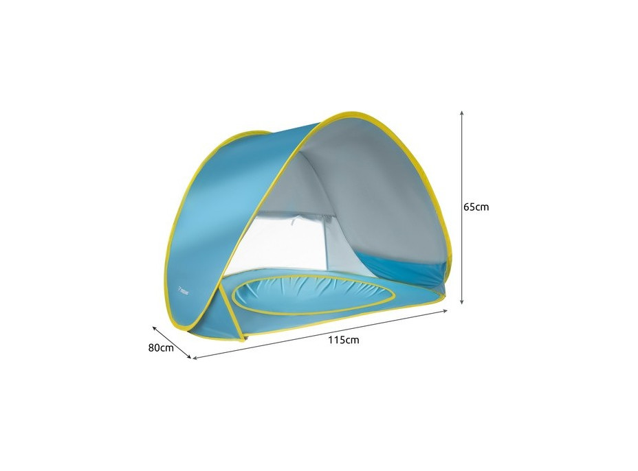 Plážový stan s ochladzovacím bazénom - modrý/žltý