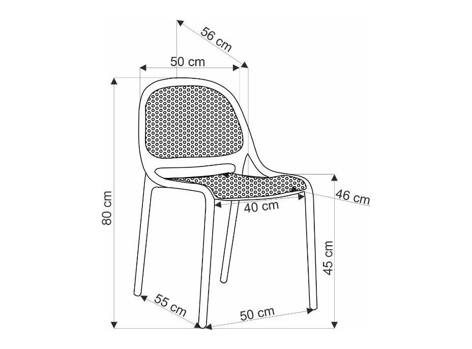 Jedálenská plastová stolička ZOEY - mätová