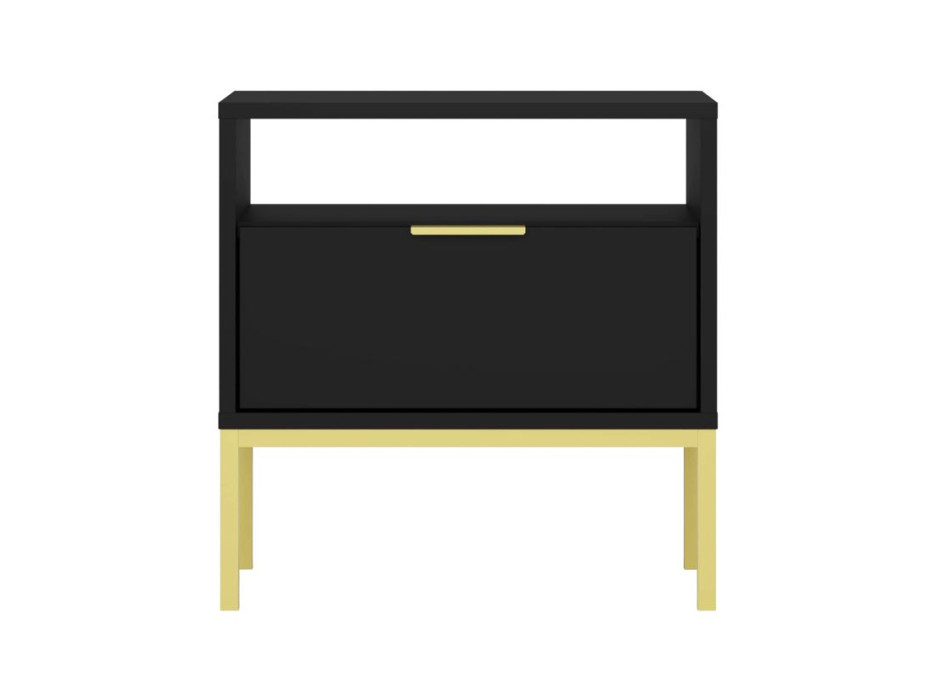 Nočný stolík AUSTIN - čierny/zlatý