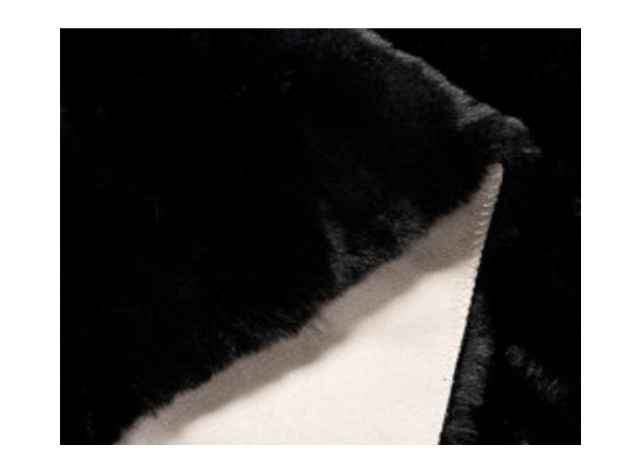 Kusový koberec RABBIT FUR - imitácia králičej kožušiny - čierny