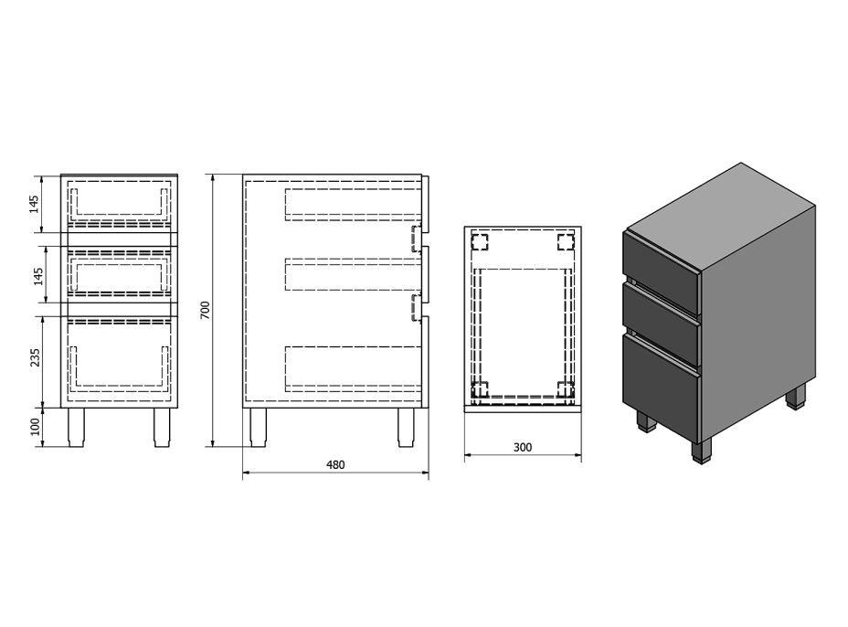 Sapho AVICE 3x zásuvka 30x70, 5x48cm, biela AV062-3030