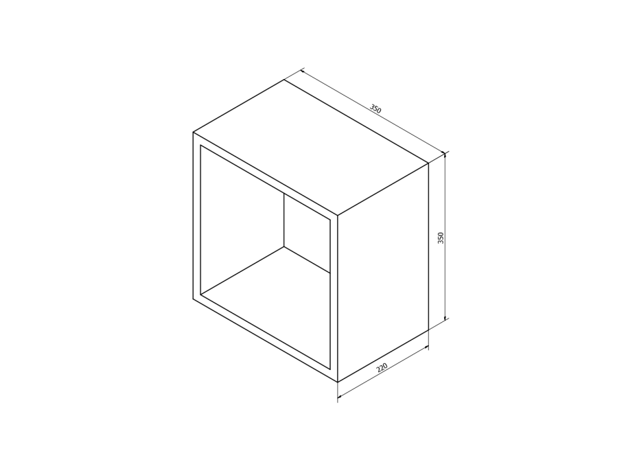 Sapho ESPACE otvorená policová skrinka 35x35x22cm, dub strieborný ESC150-1111