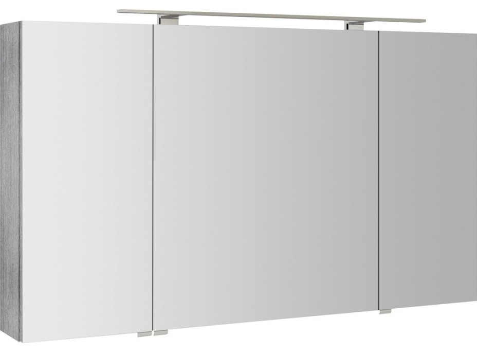 Sapho RIWA galerka s LED osvetlením, 3x dvierka, 121x70x17cm, dub strieborný RIW120-0011