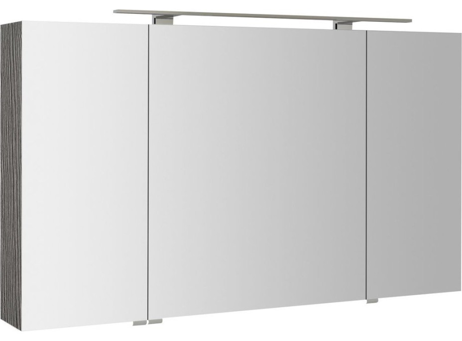 Sapho MIRRÓ galerka s LED osvetlením, 3x dvierka, 120x70x16cm, dub strieborný MC121-0011