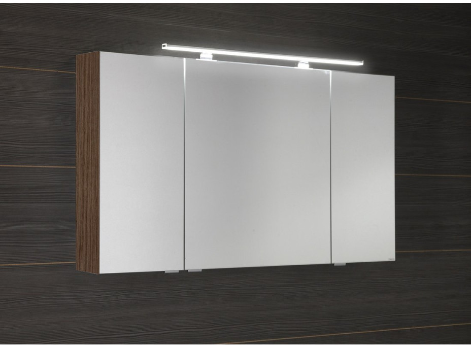 Sapho MIRRÓ galerka s LED osvetlením, 3x dvierka, 120x70x16cm, borovica rustik MC121-0016