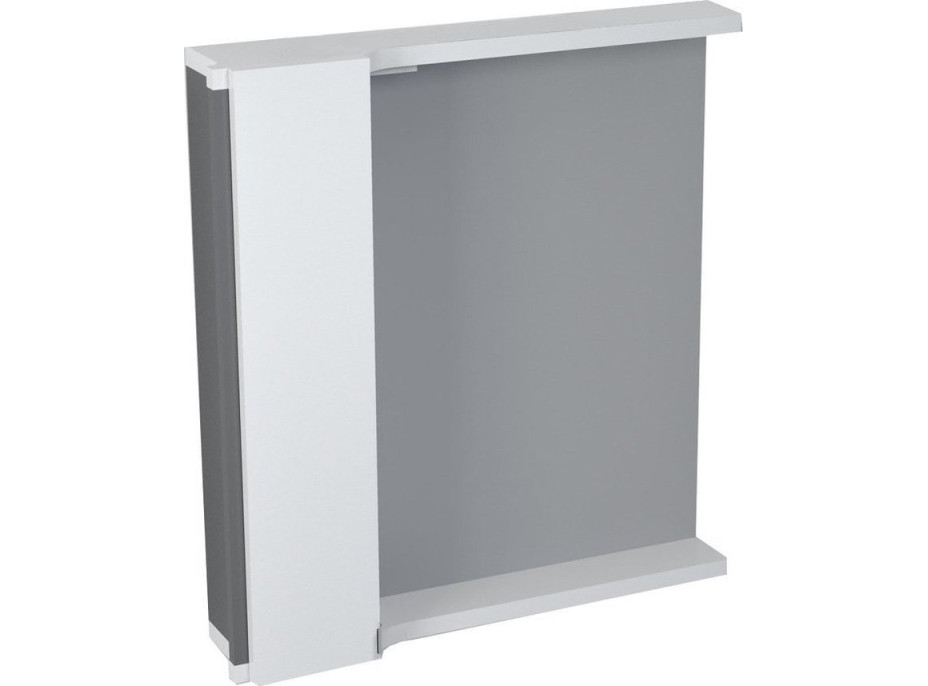 Sapho PULSE galerka s LED osvetlením, 75x80x17cm, ľavá, biela/antracit PU077-3034