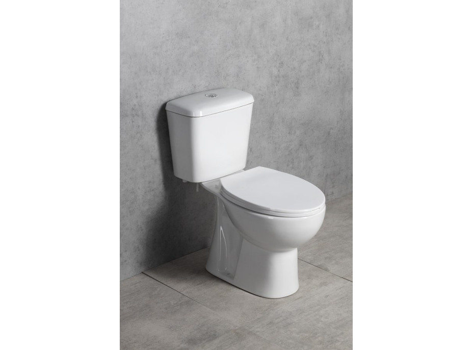 Aqualine MANUEL WC kombi, dvojtlačidlo 3/6l, spodný odpad, biela PS8814