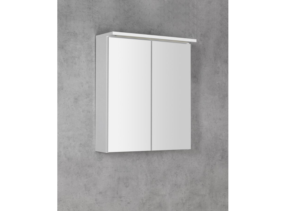 Aqualine KAWA STRIP galerka s LED osvetlením 60x70x22cm, biela WGL60S