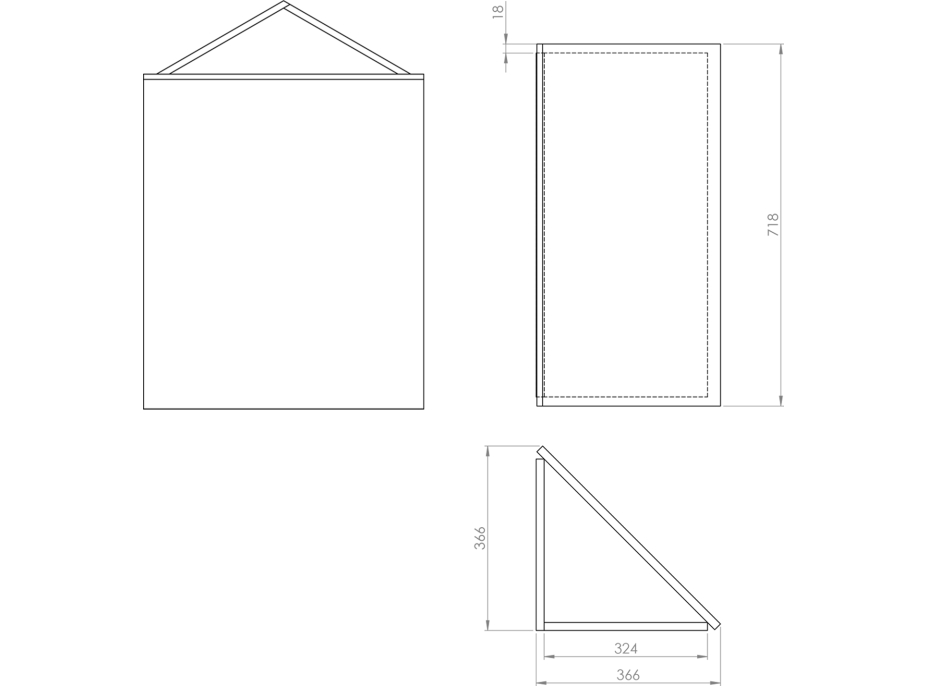 Aqualine ZOJA/KERAMIA FRESH rohová zrkadlová skrinka 37x72x37cm, biela 50352