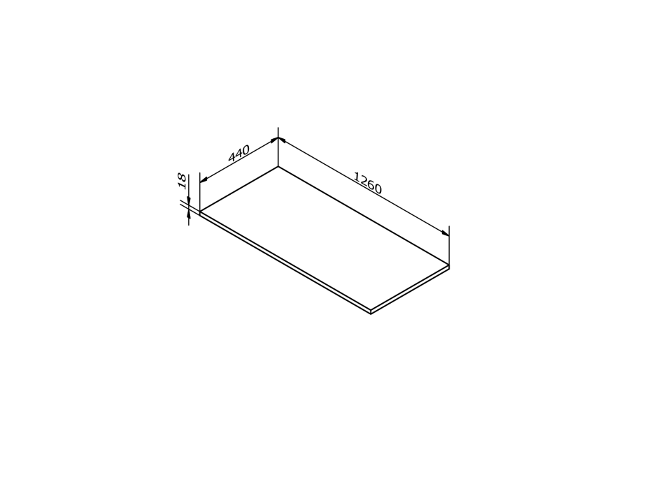 Sapho Doska DTDL 1260x18x440mm, dub alabama DT126-2222