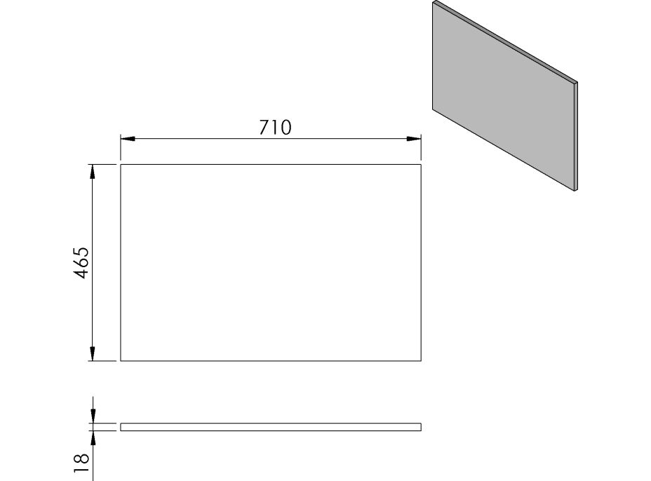 Sapho CIRASA doska DTDL 71x1,8x46,5cm, biela lesk CR071-3030