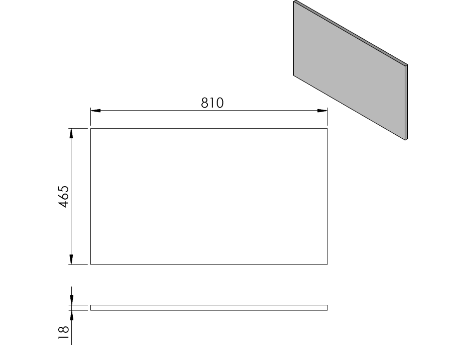 Sapho CIRASA doska DTDL 81x1, 8x46, 5cm, dub Alabama CR081-2222