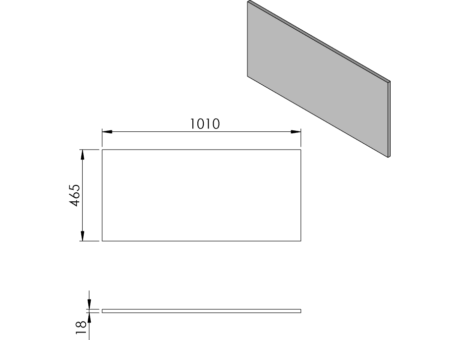 Sapho CIRASA doska DTDL 101x1, 8x46, 5cm, dub Alabama CR101-2222