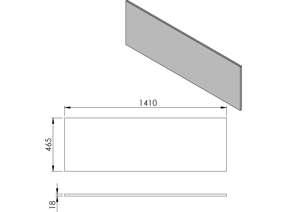 Sapho CIRASA doska DTDL 141x1,8x46,5cm, borovica rustik CR141-1616