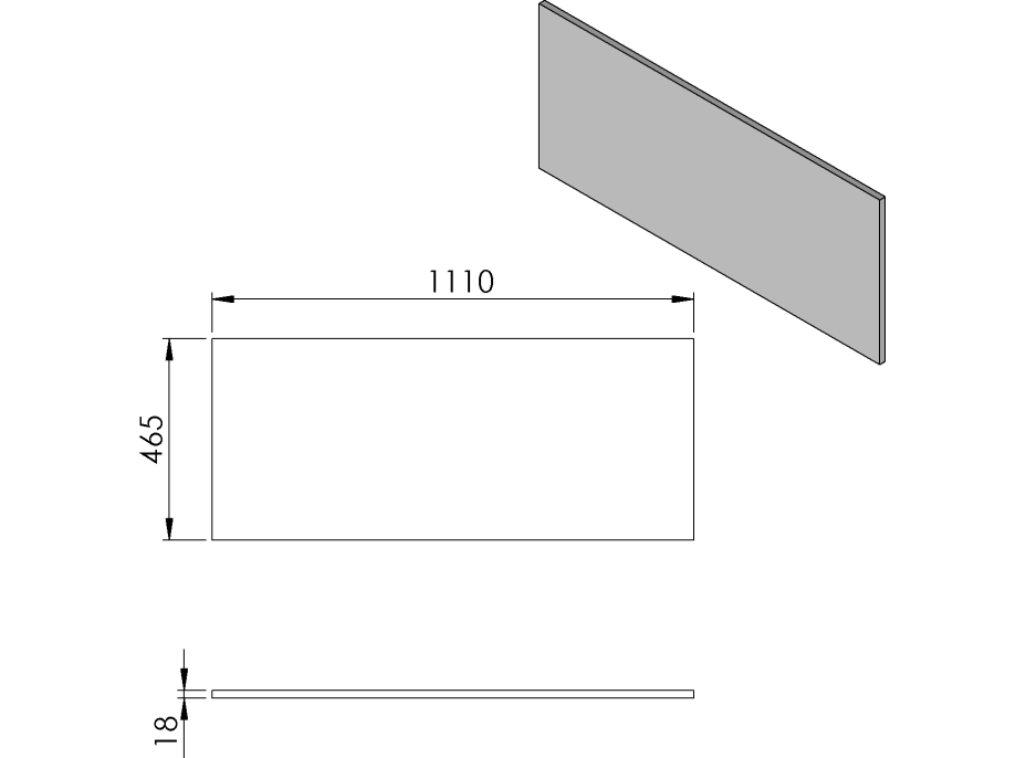 Sapho CIRASA doska DTDL 111x1, 8x46, 5cm, dub Alabama CR111-2222