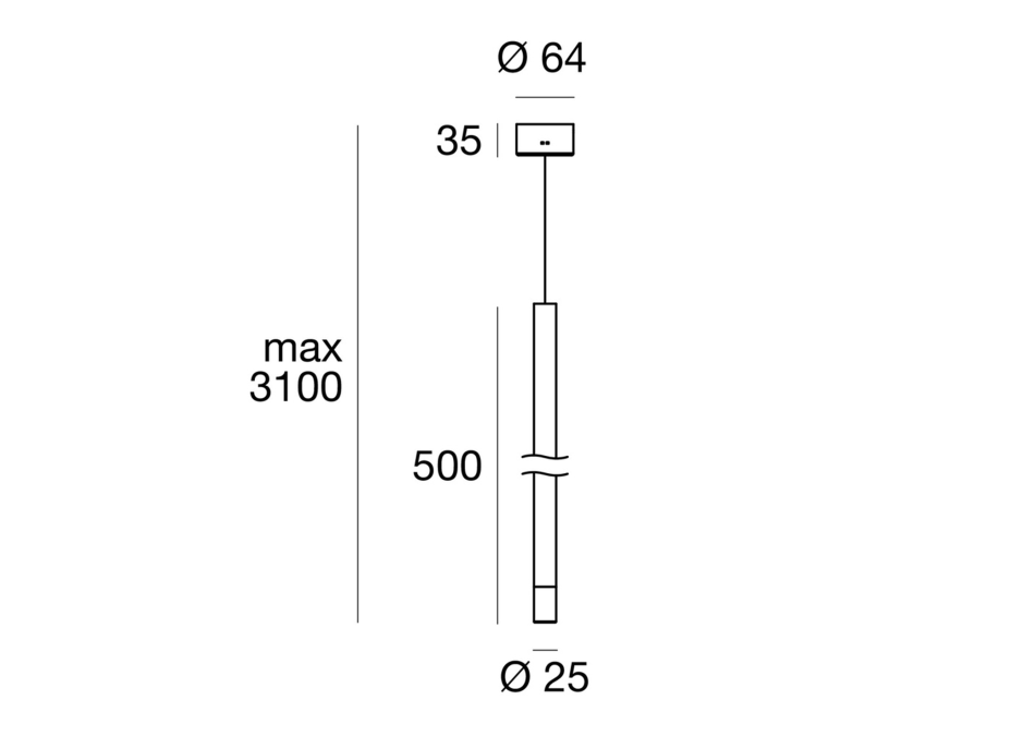 Gelco PUCCINI závesné LED svietidlo, 2W, 500x25mm, chróm 9257