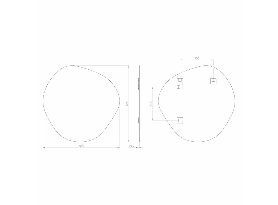 Sapho STEN zrkadlo 80x80cm NA285