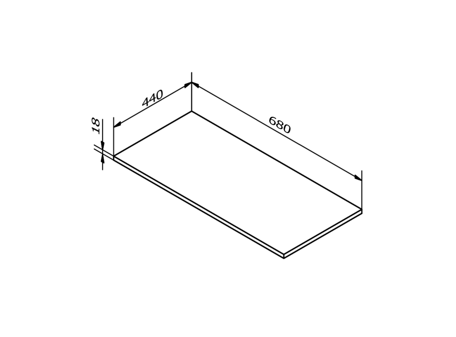 Sapho Doska DTDL 680x18x440mm, dub strieborný DT068-1111