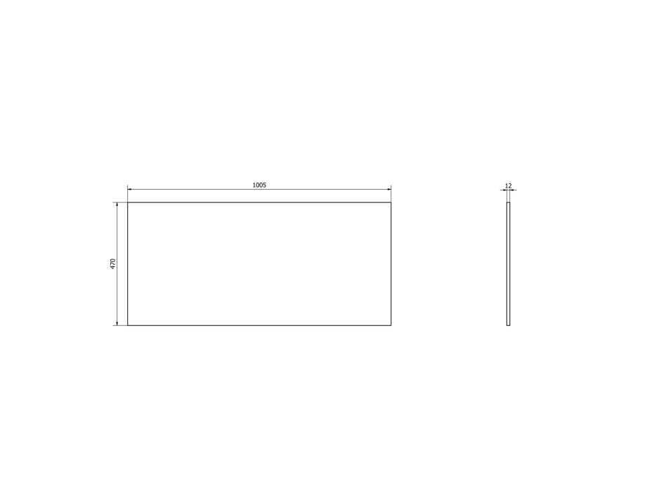 Sapho SKARA doska Rockstone 1005x12x470 mm, biela mat CG024-0101