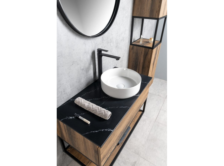 Sapho SKARA doska Rockstone 71, 2x12x46cm, black attica CG025-0598