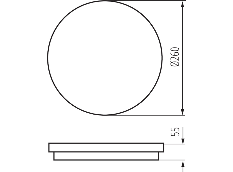 KANLUX BENO stropné LED svietidlo pr.260x55mm, 24W, čierna grafit 33341