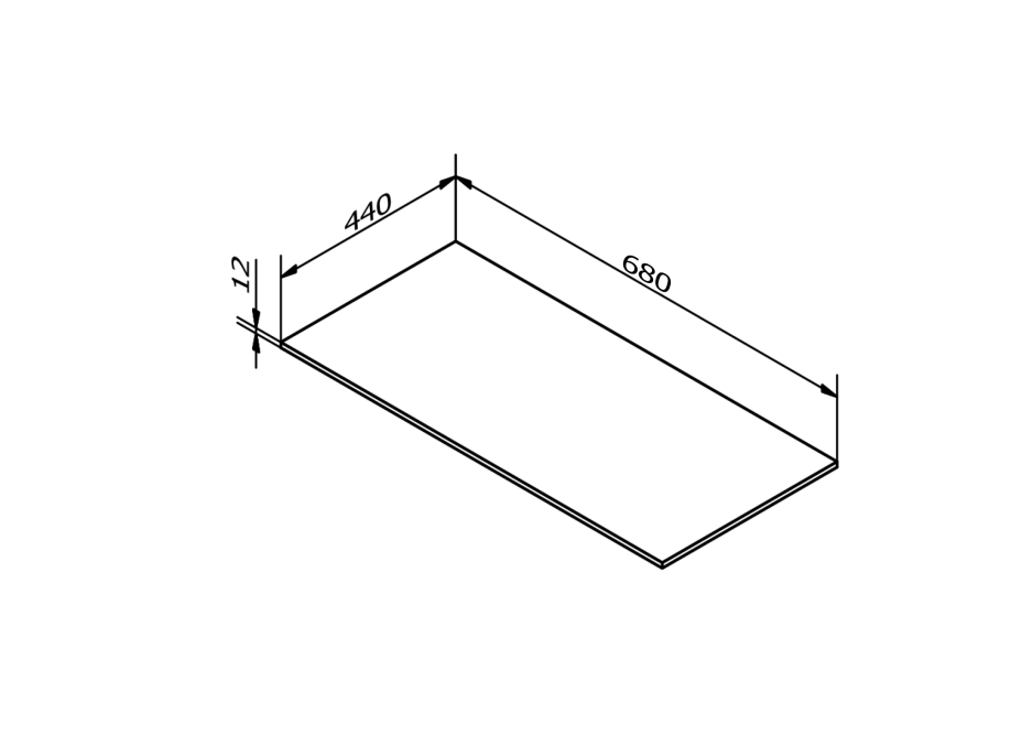 Sapho Doska Rockstone 680x12x440mm, biela mat DTR68-0101