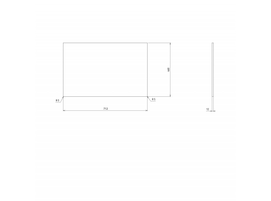 Sapho SKARA doska Rockstone 71, 2x12x46cm, biela mat CG025-0101