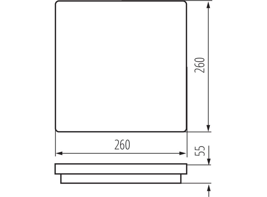 KANLUX BENO stropné LED svietidlo 260x55x260mm, 24W, biela 33342